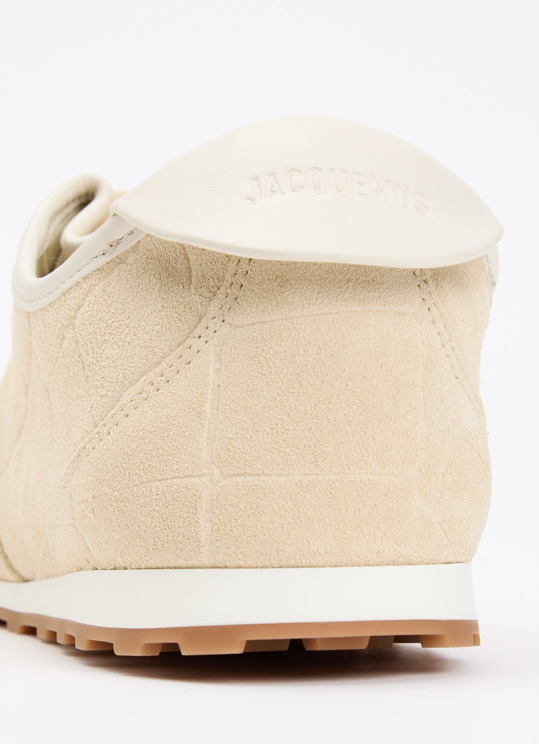 Jacquemus Les Tennis sneaker van kalfssuède met crocostructuur - detail 4 ivoor