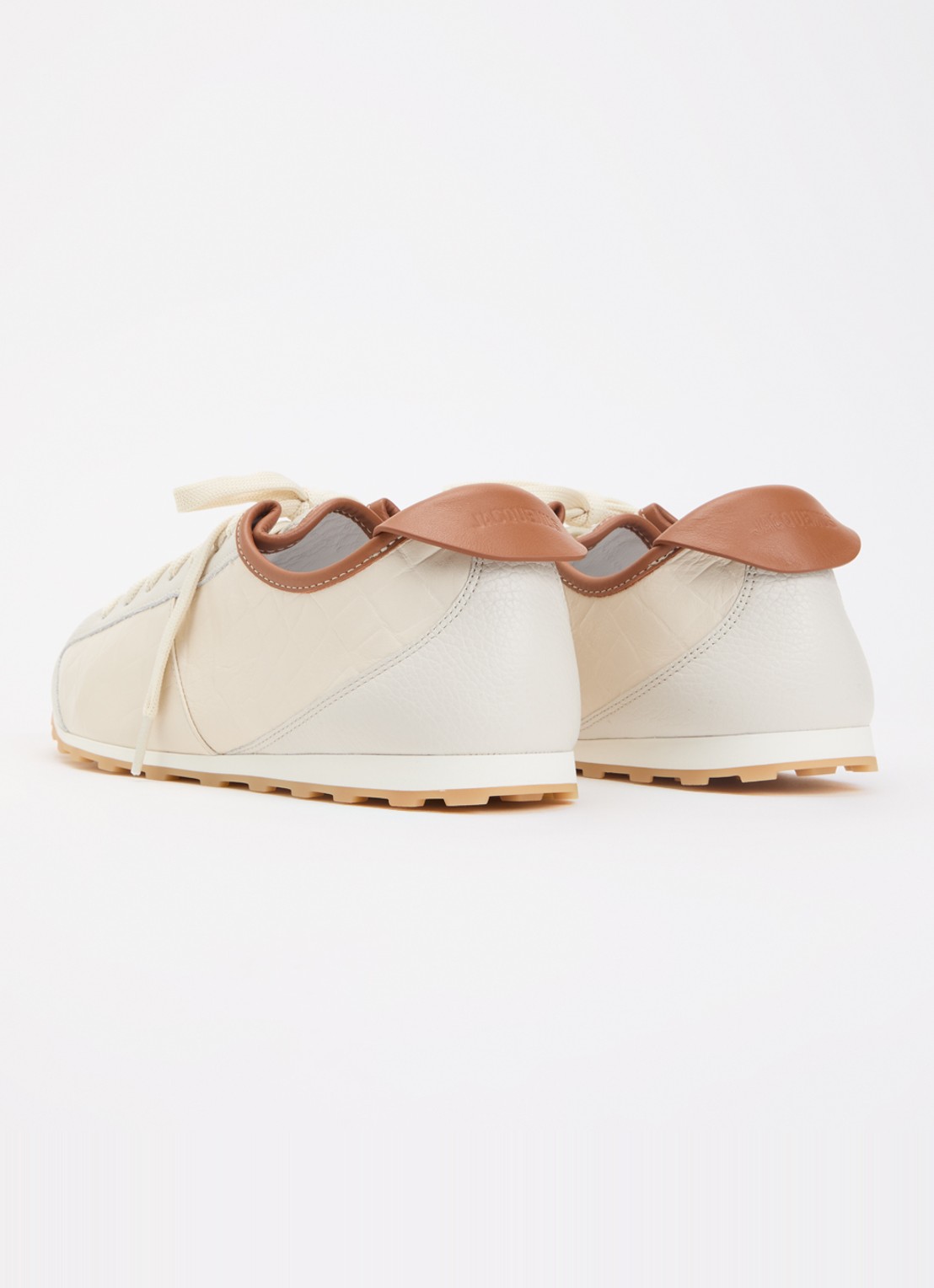 Jacquemus Les Tennis sneaker van leer - achterkant 6 creme