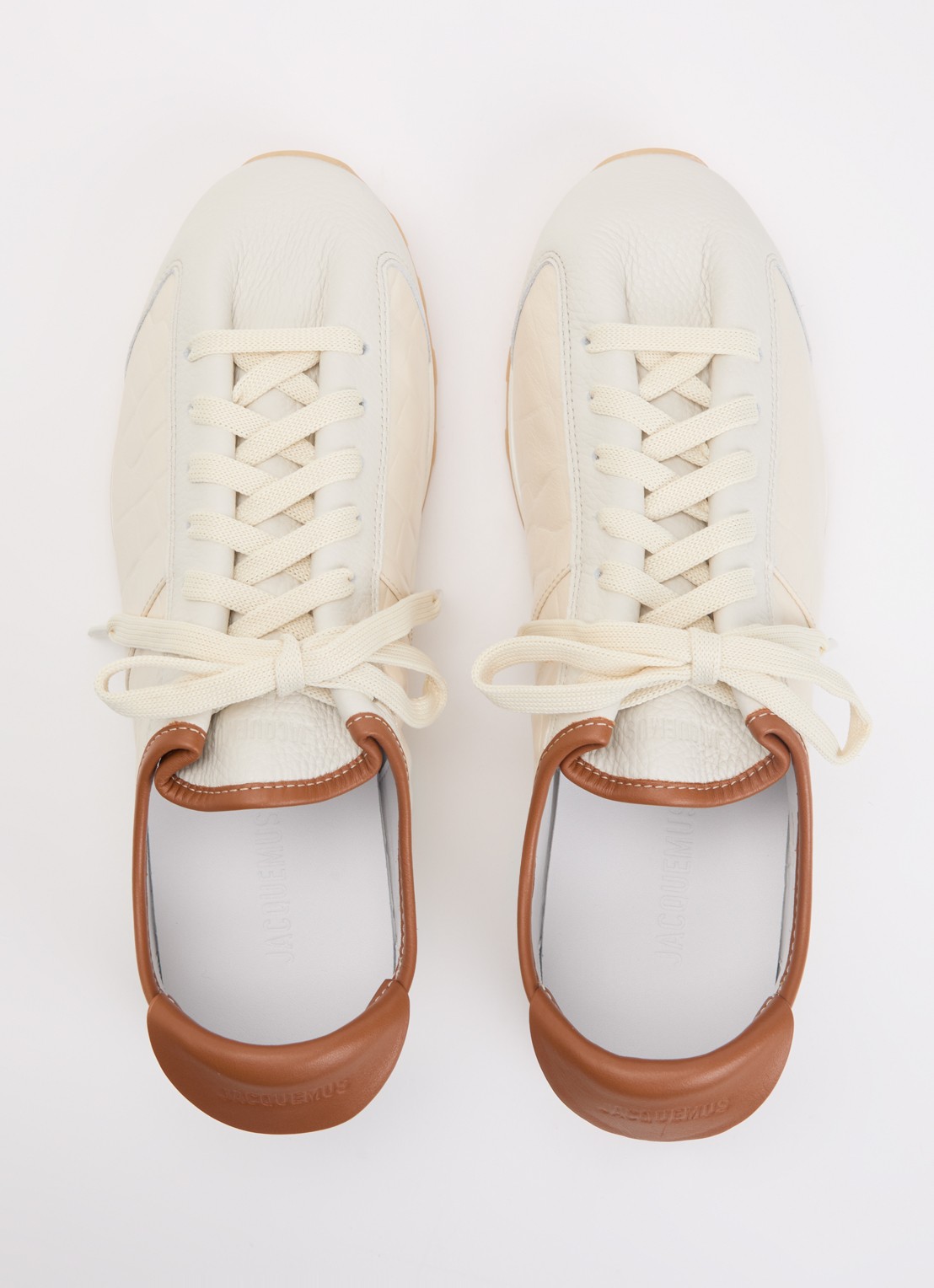 Jacquemus Les Tennis sneaker van leer - detail 2 creme