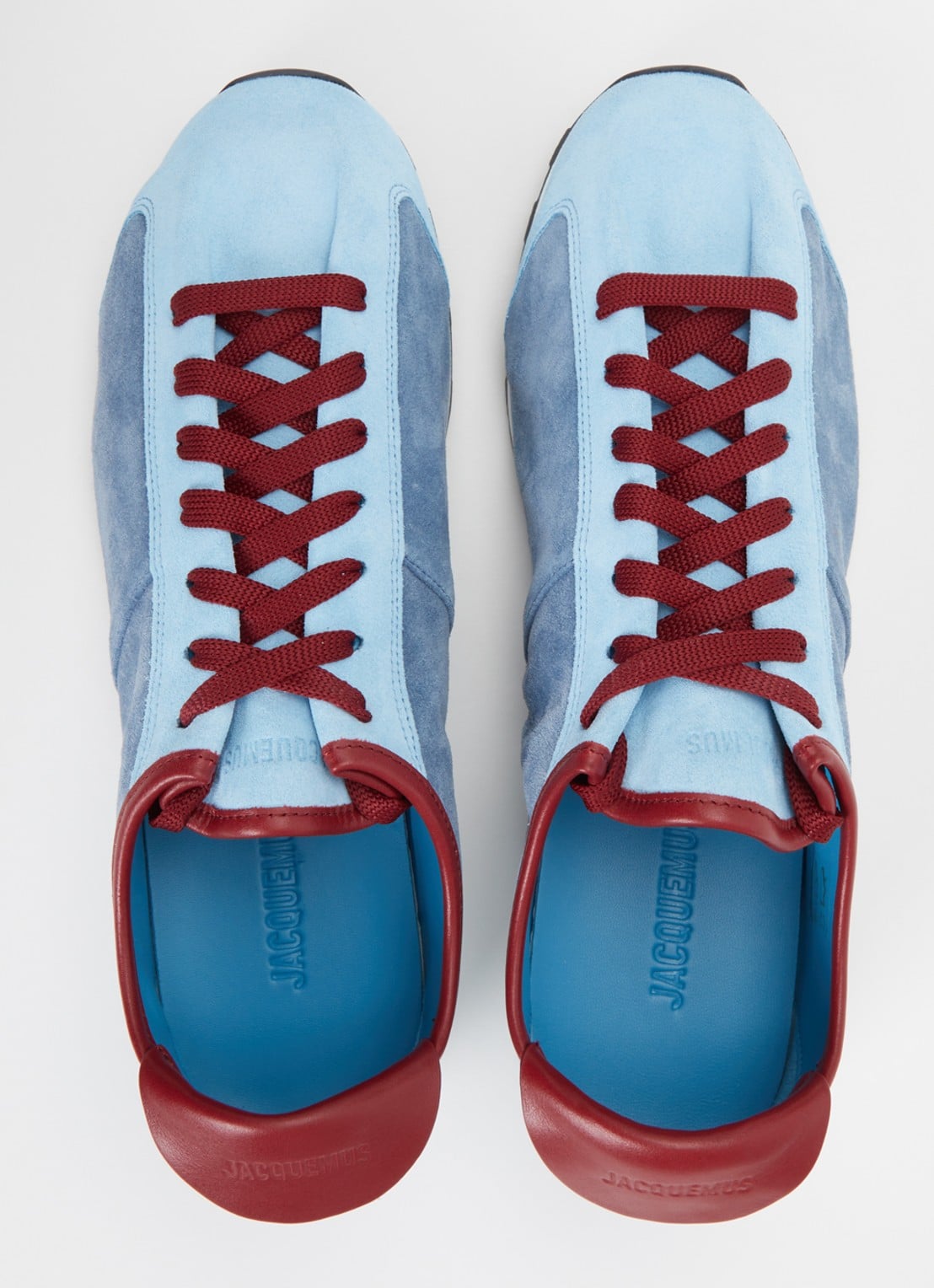 Jacquemus Les Tennis sneaker van suède met details van leer  - detail 2 blauw