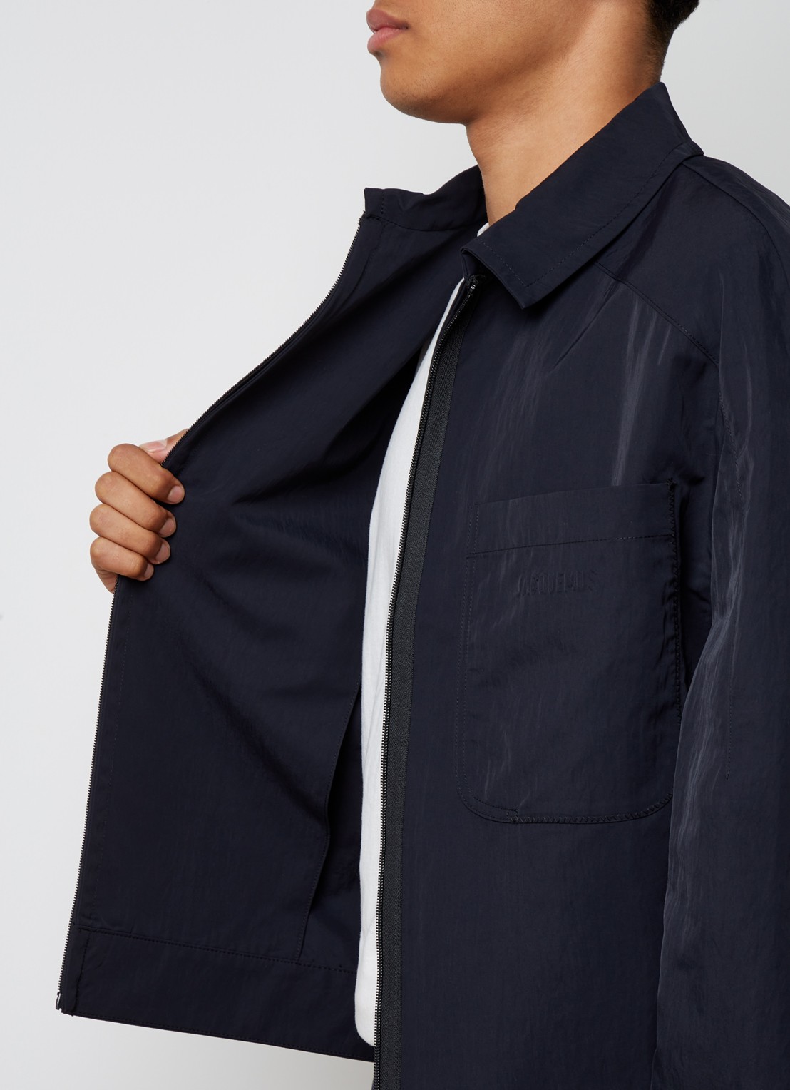 Jacquemus Linu jack met borstzak en logo - detail 3 zwart