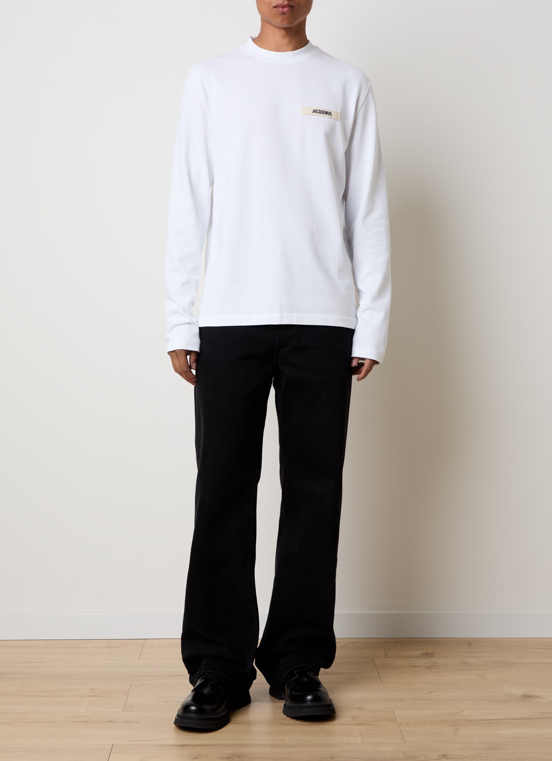 Jacquemus Longsleeve met logo - voorkant 3 wit