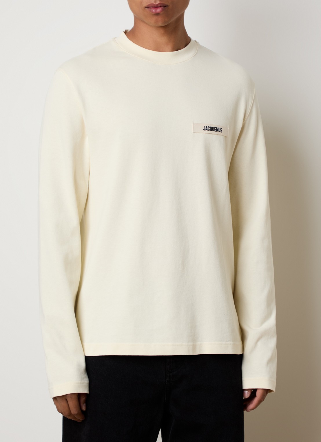 Jacquemus Longsleeve met logo - detail lichtgeel