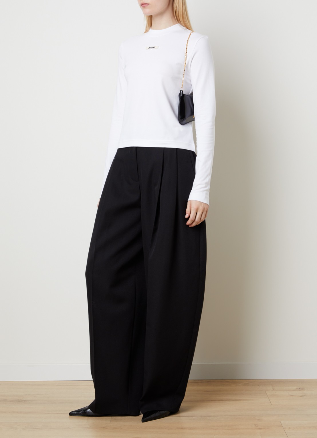 Jacquemus Longsleeve met logo - voorkant 3 wit