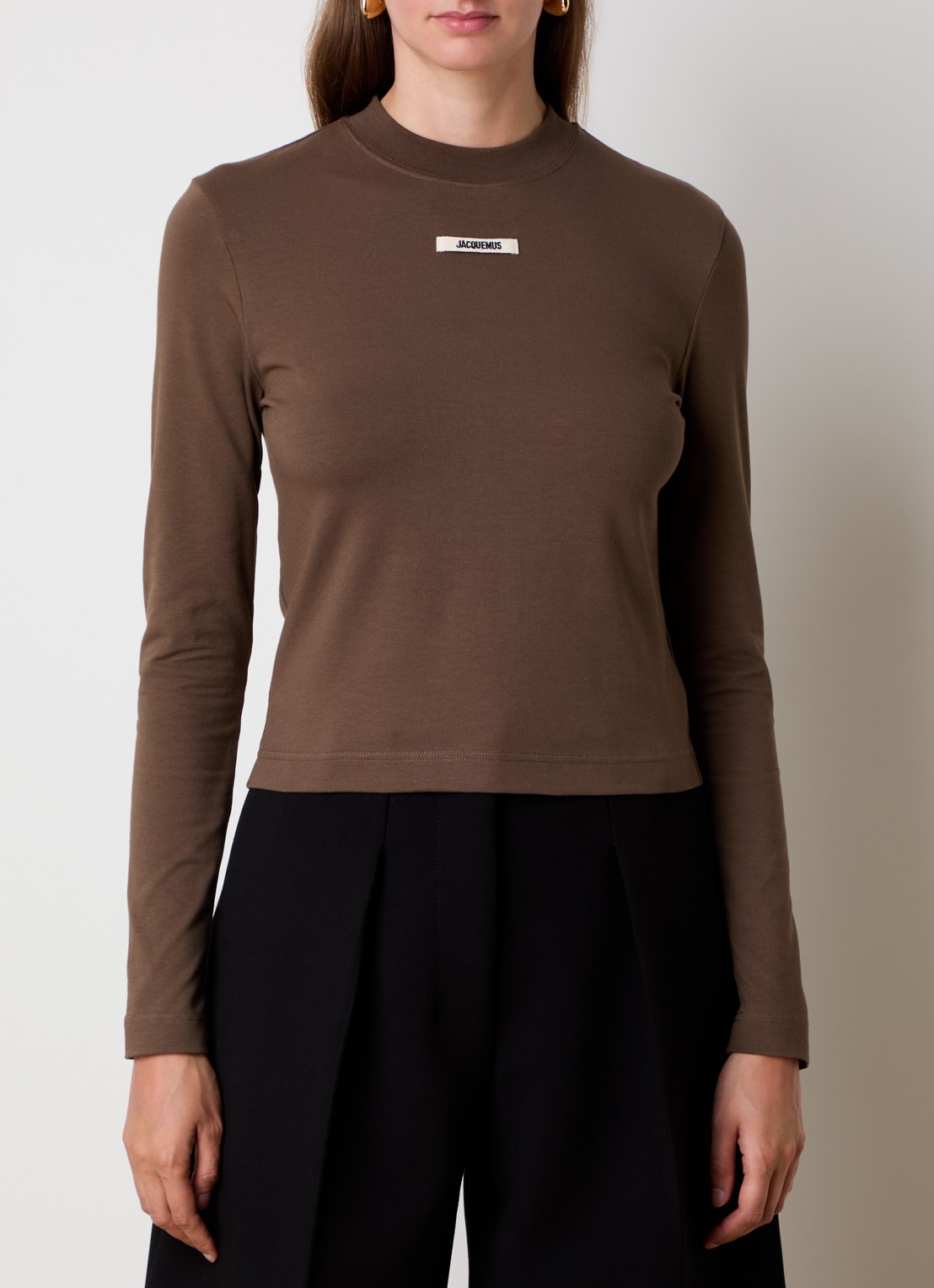 Jacquemus Longsleeve met logo - detail 3 donkerbruin