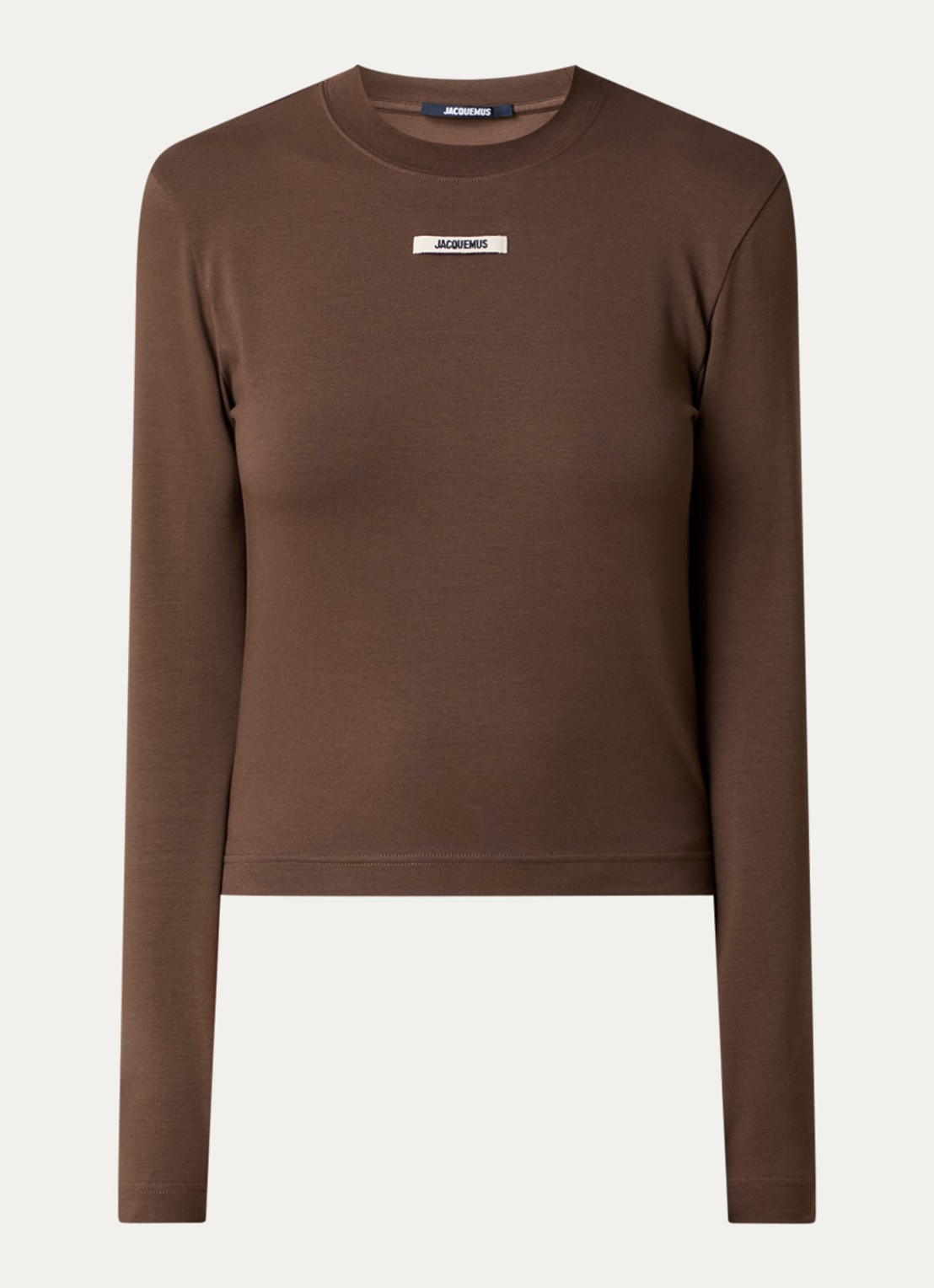 Jacquemus Longsleeve met logo - voorkant donkerbruin