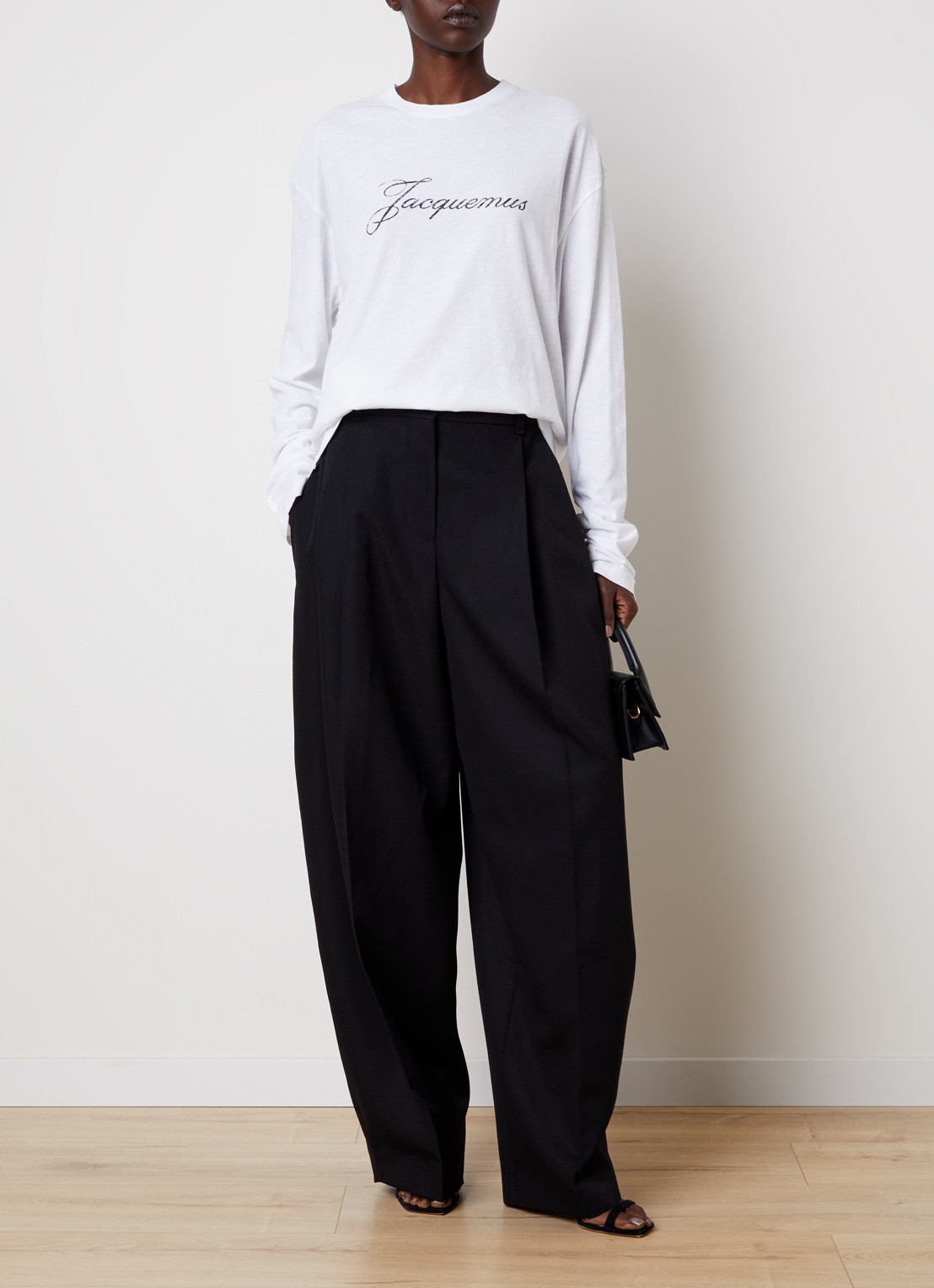 Jacquemus Longsleeve met logo - voorkant 4 wit