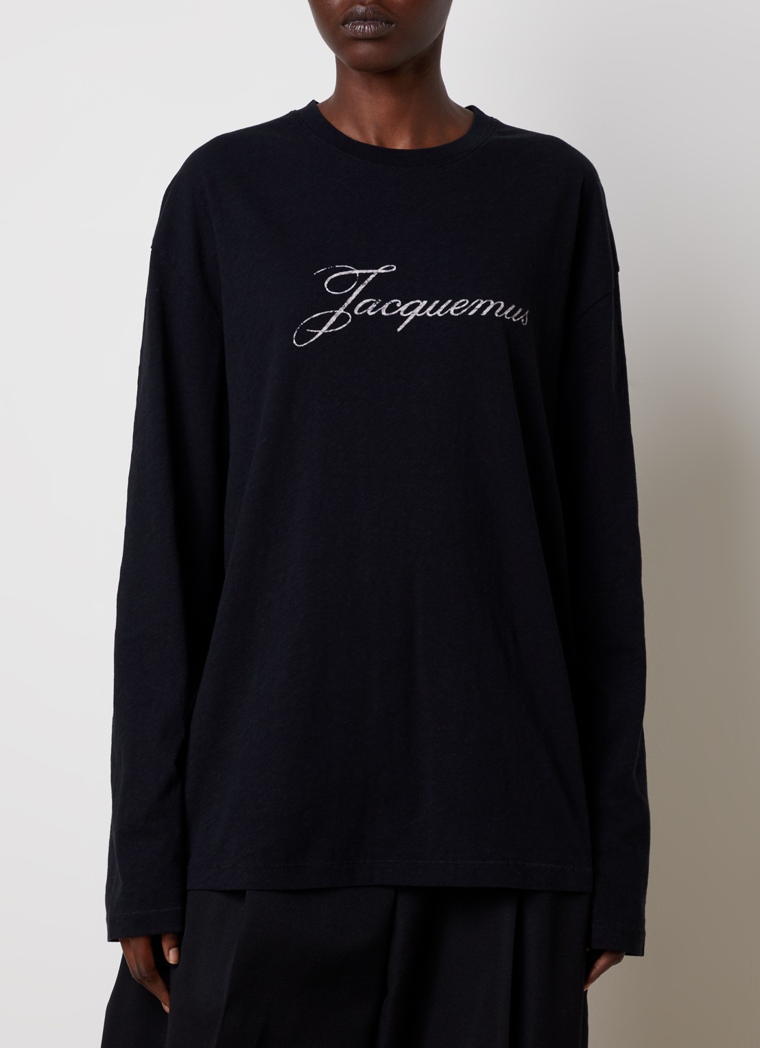 Jacquemus Longsleeve met logo - detail 4 zwart