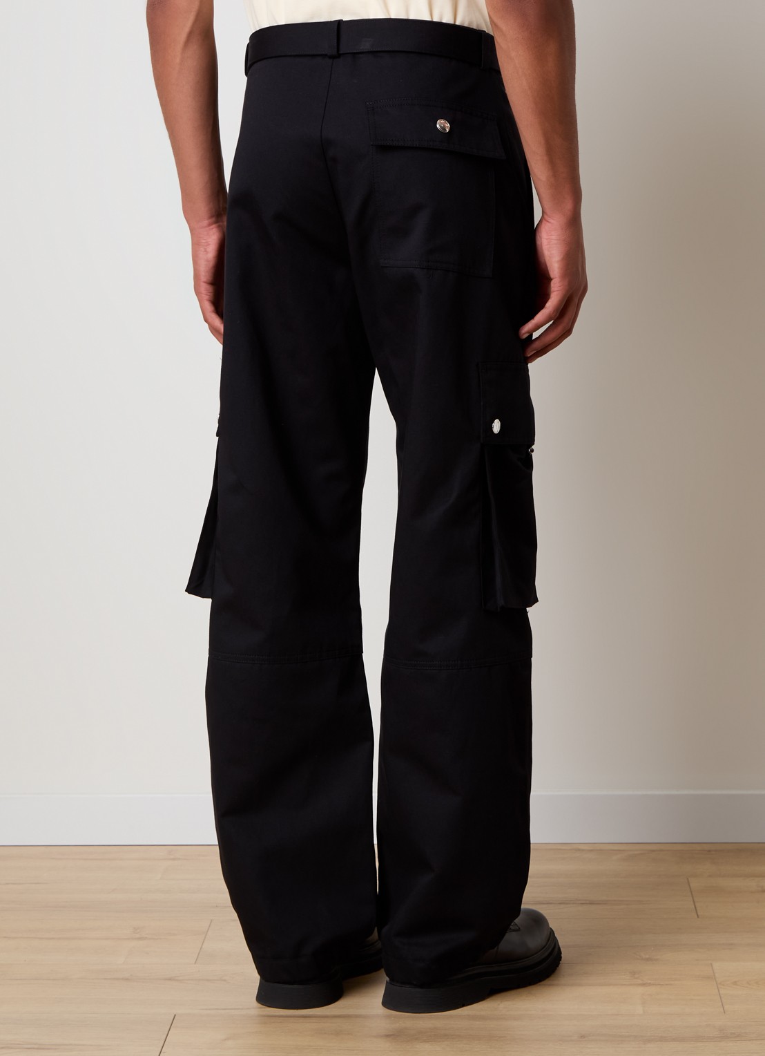 Jacquemus Loose fit cargobroek in linnenblend met ceintuur - achterkant 6 zwart