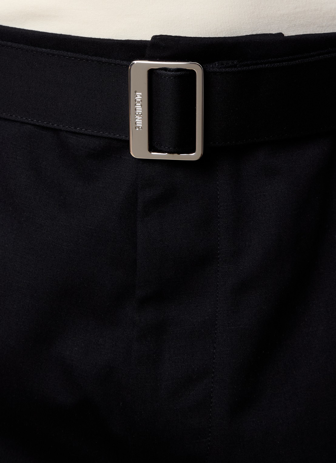 Jacquemus Loose fit cargobroek in linnenblend met ceintuur - detail 5 zwart