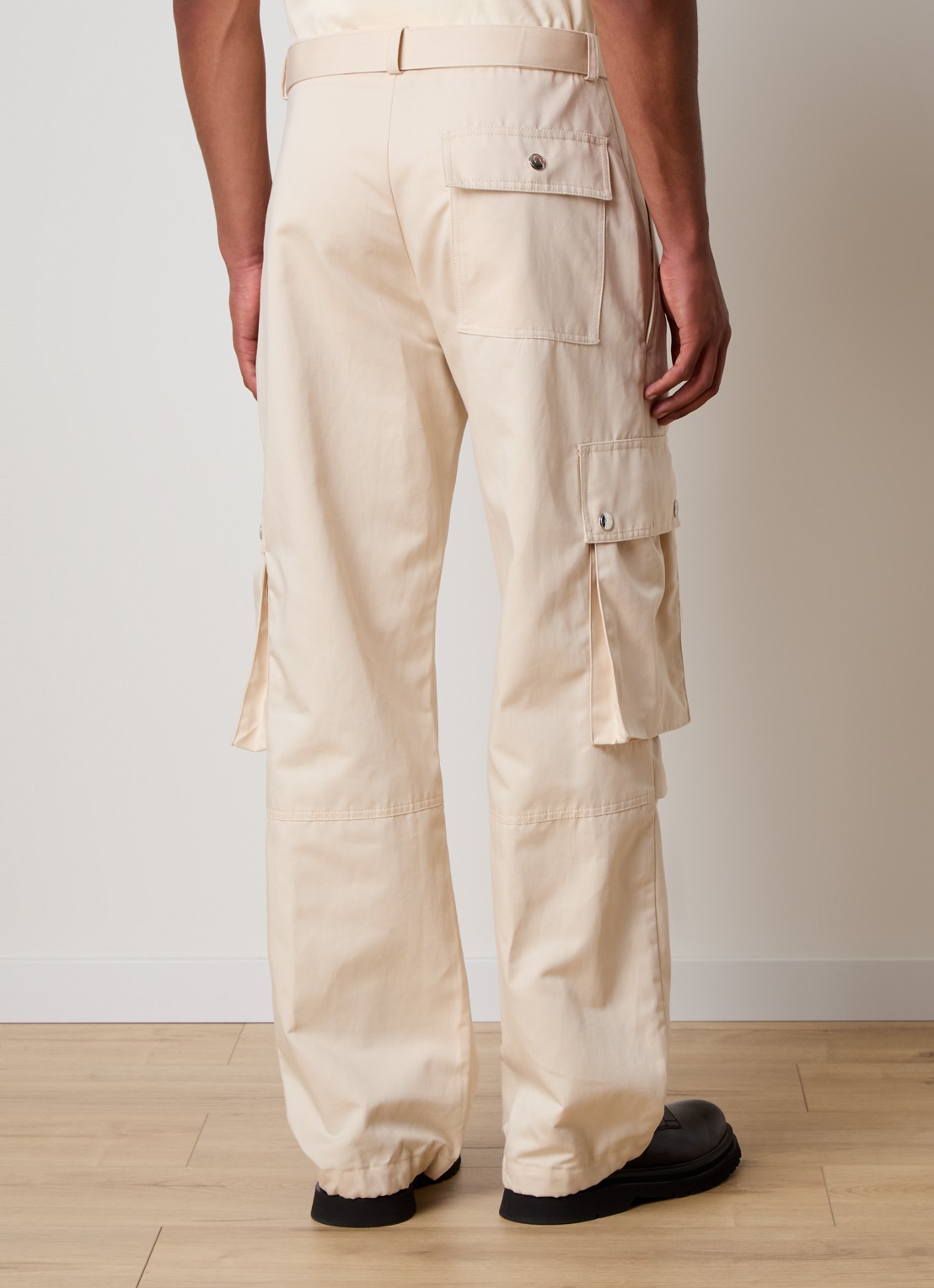 Jacquemus Loose fit cargobroek in linnenblend met ceintuur - achterkant 6 beige