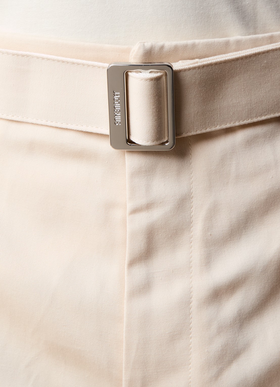 Jacquemus Loose fit cargobroek in linnenblend met ceintuur - detail 5 beige