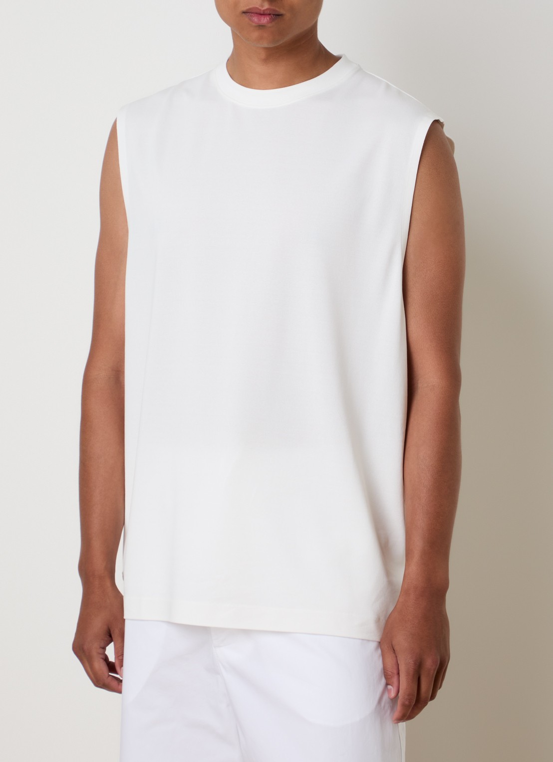 Jacquemus Marcel tanktop met ronde hals - detail wit