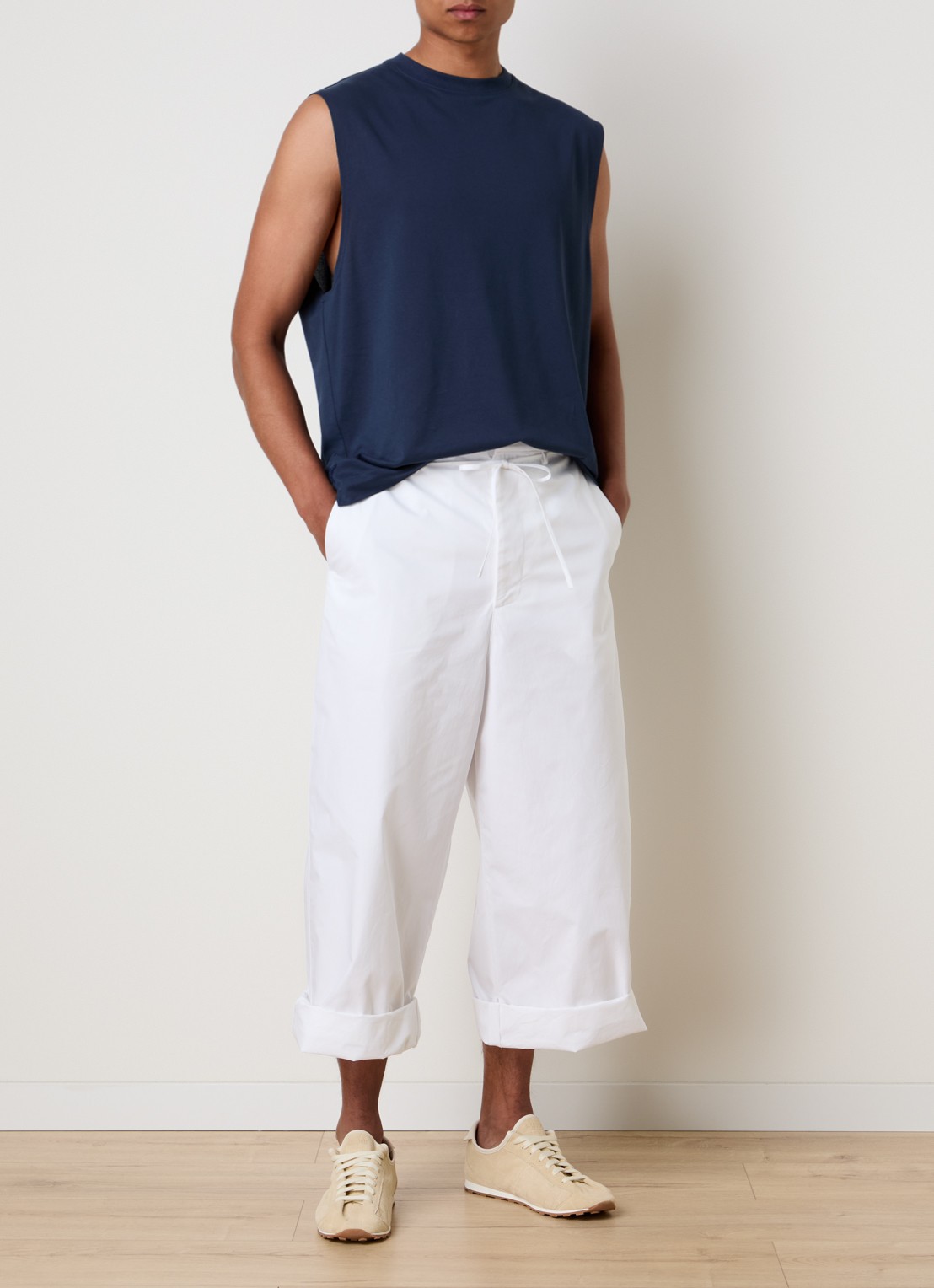 Jacquemus Marcel tanktop met ronde hals - voorkant 3 indigo