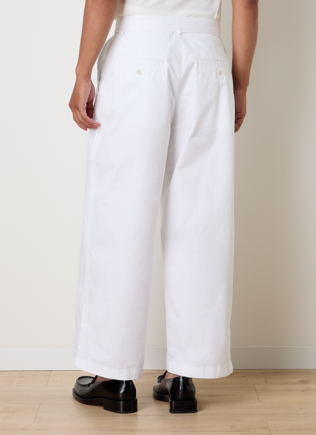 Jacquemus Marin loose fit broek met strikceintuur - achterkant 4 wit