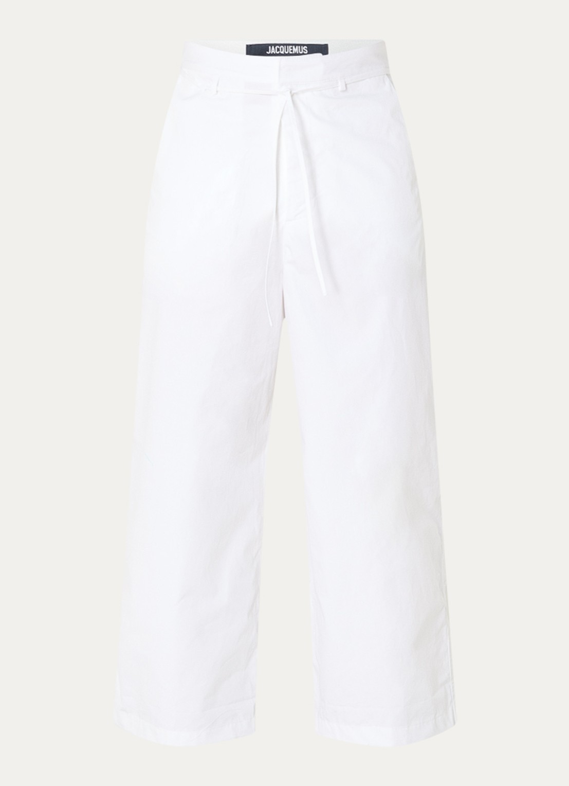Jacquemus Marin loose fit broek met strikceintuur - voorkant 5 wit