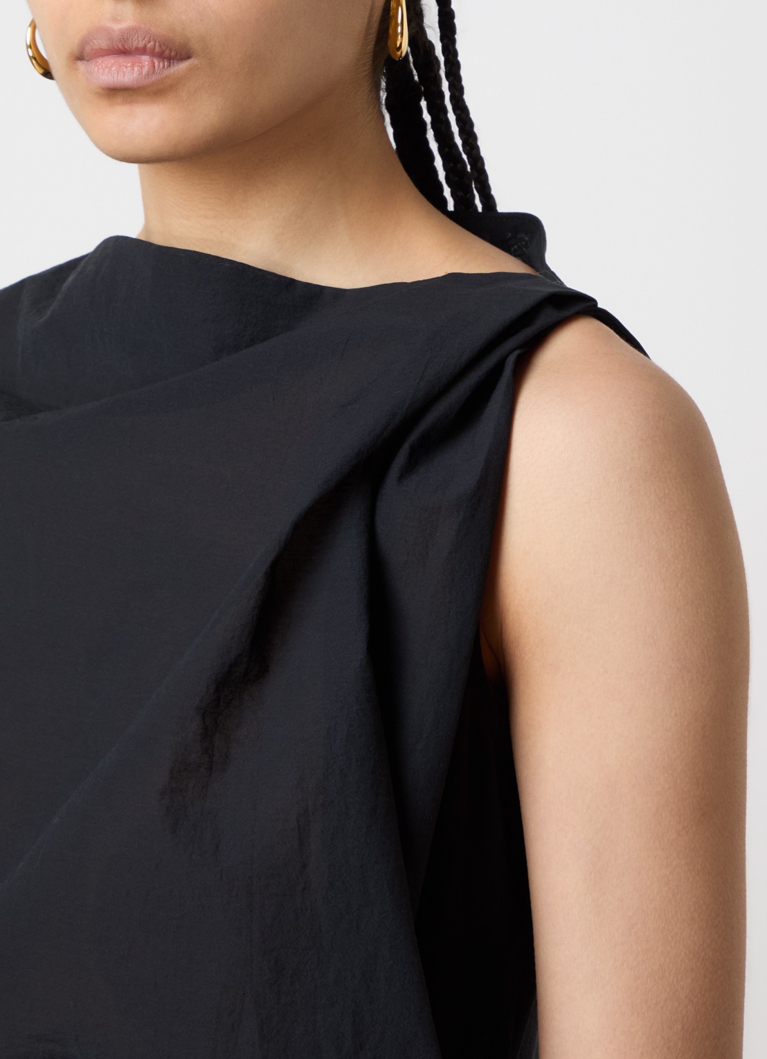 Jacquemus Midi kokerjurk met asymmetrische hals - detail 2 zwart