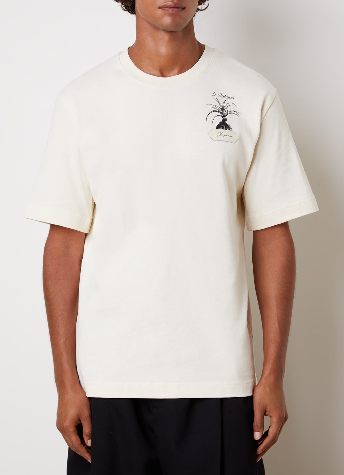 Jacquemus Palmier T-shirt met logoprint - detail gebroken wit