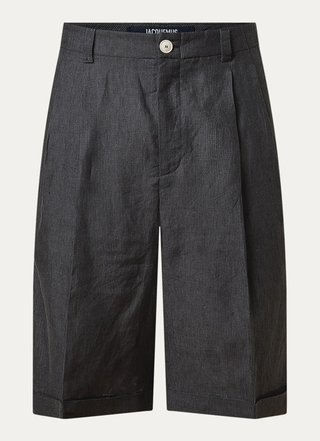 Jacquemus Pastro wide fit korte broek met steekzakken - voorkant 2 donkergrijs