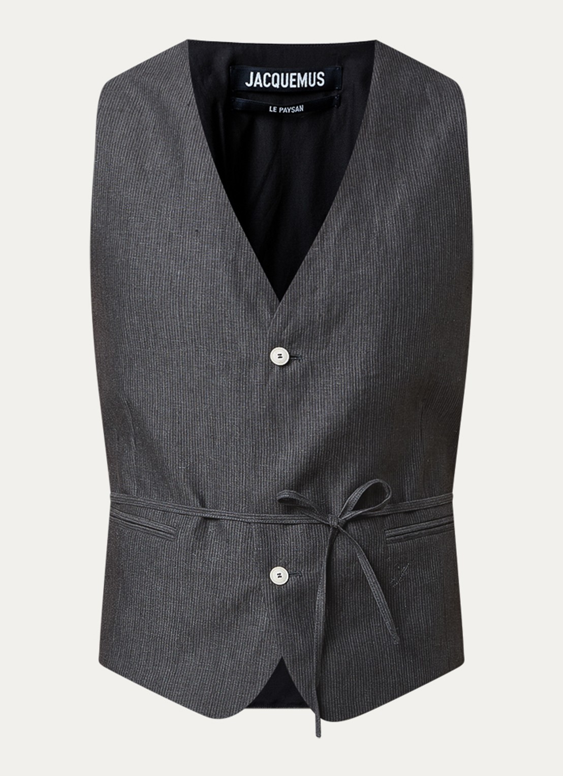 Jacquemus Paysan gilet met strikdetail - voorkant 4 donkergrijs