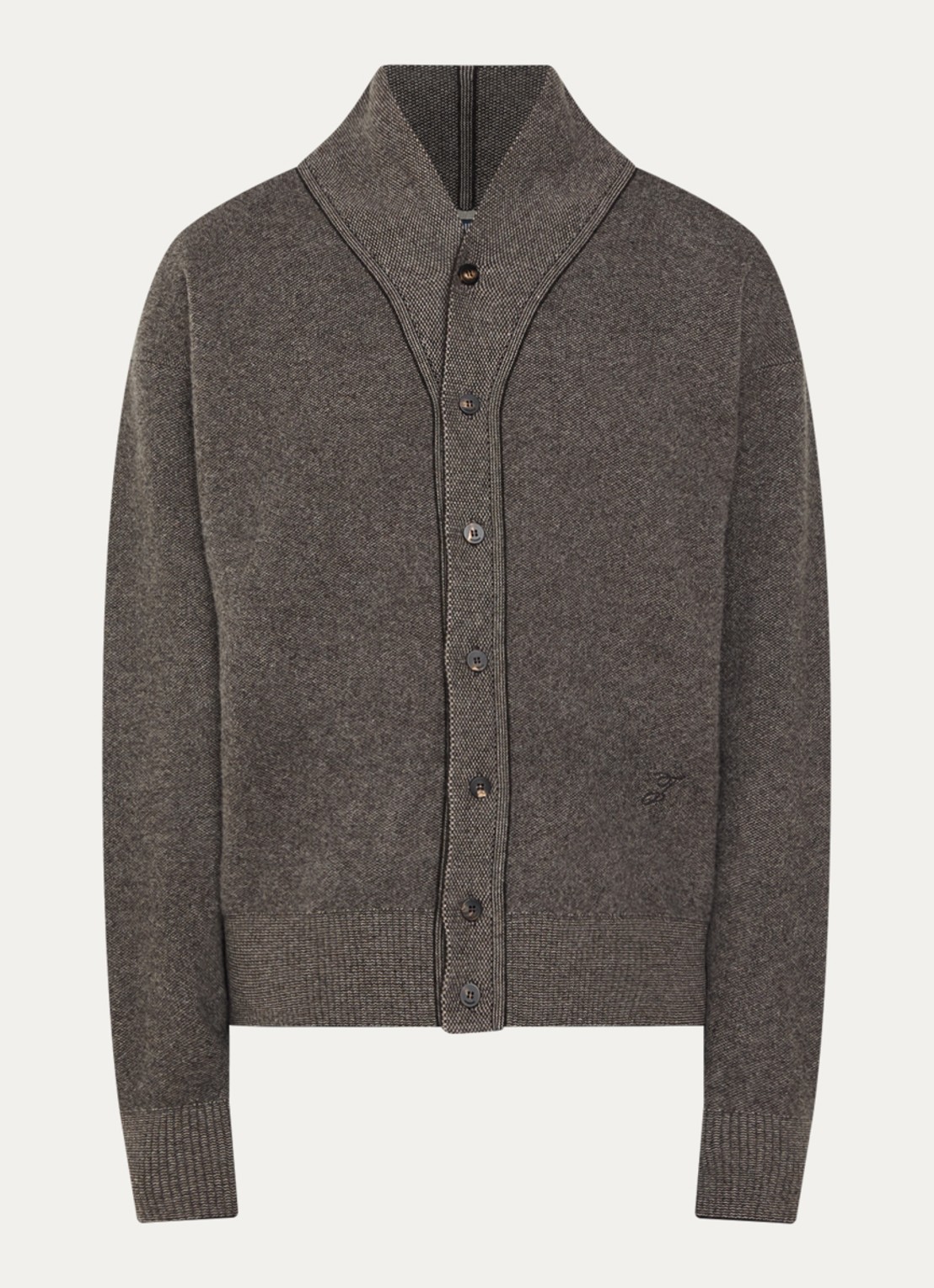 Jacquemus Pelota fijngebreid vest in kasjmierblend met V-hals - voorkant donkergrijs