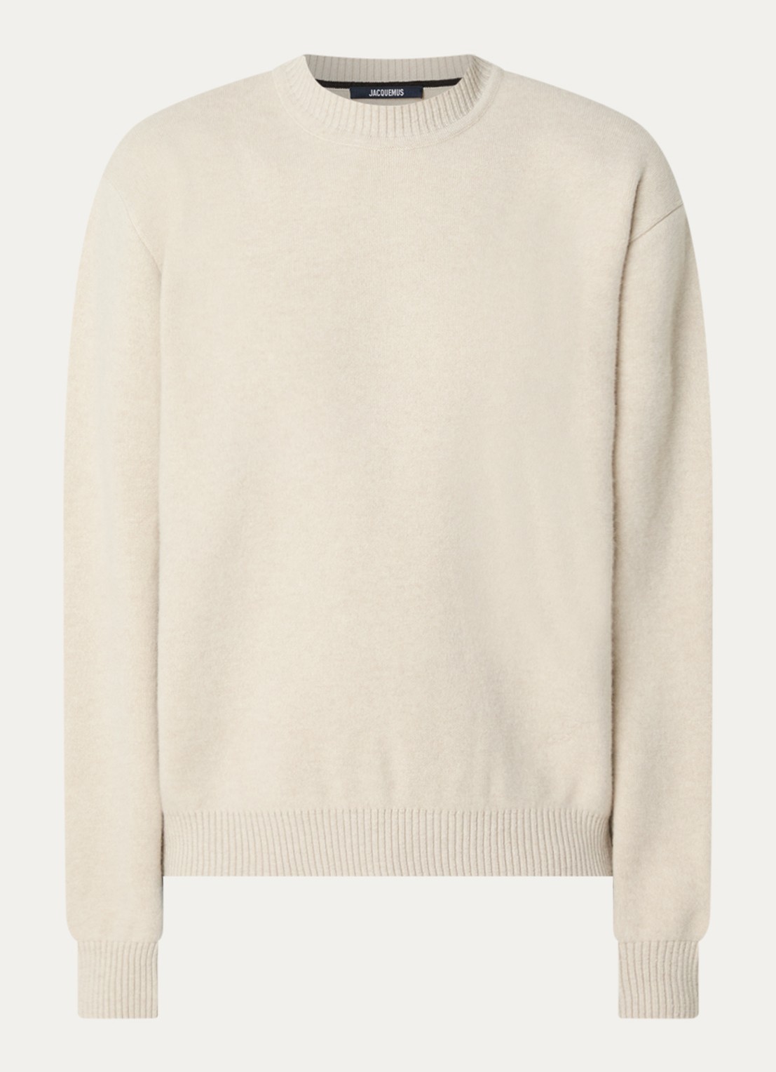 Jacquemus Pelota fijngebreide trui in kasjmierblend - voorkant beige
