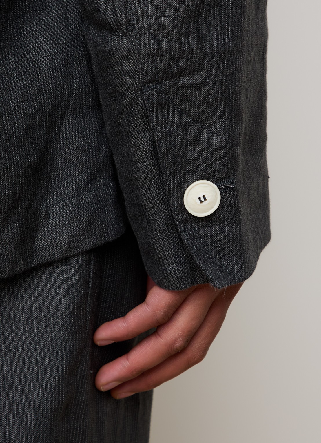 Jacquemus Regular fit colbert met opgestikte zakken - detail 6 donkergrijs