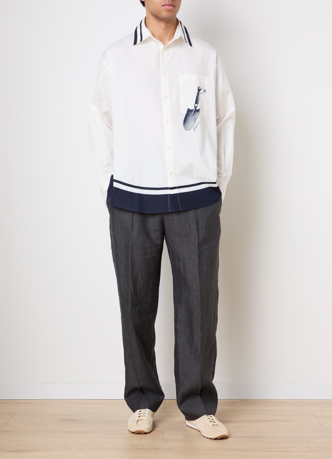 Jacquemus Regular fit overhemd met print - voorkant 2 wit