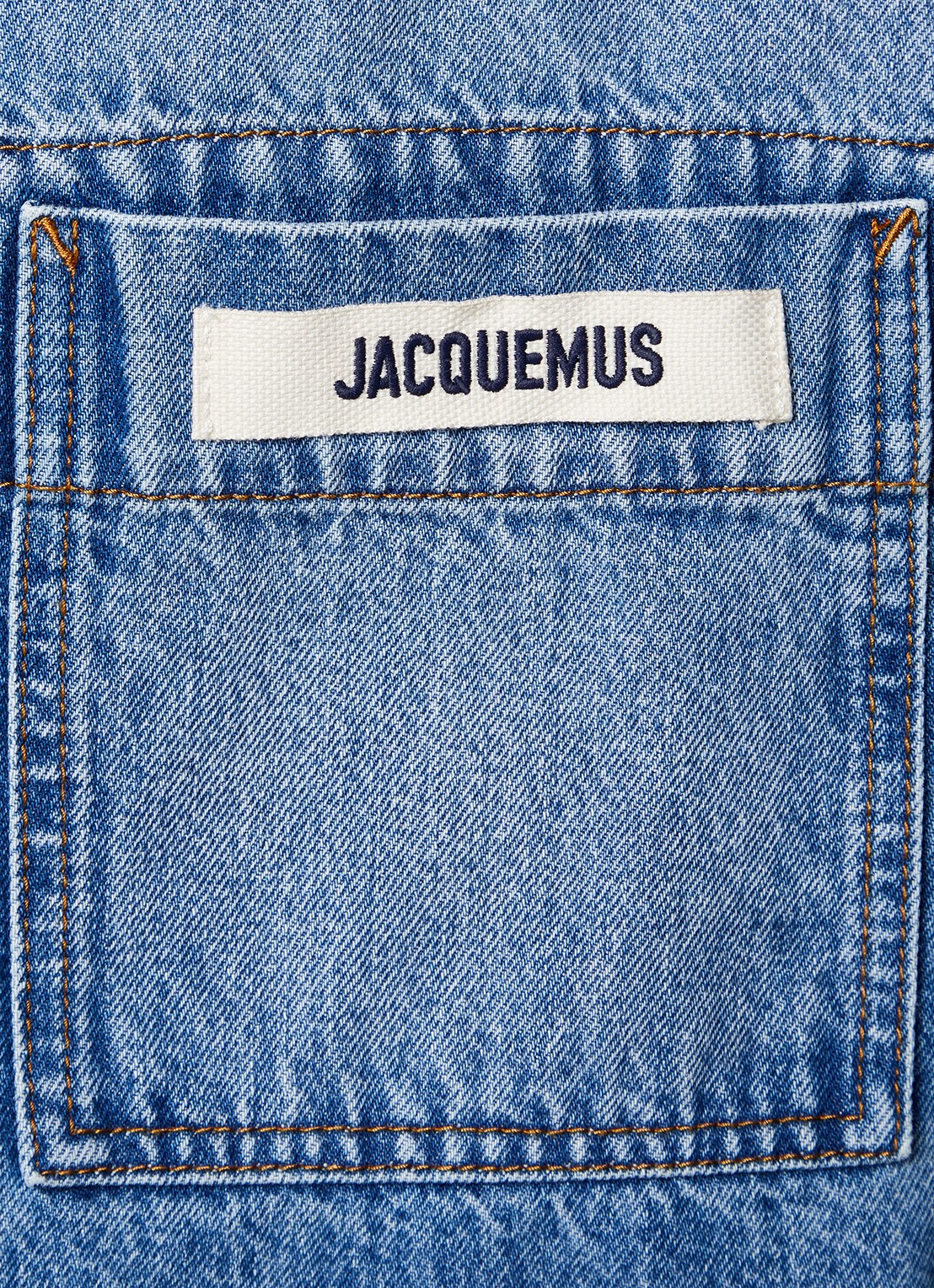 Jacquemus Regular fit overshirt van denim met logo - detail 2 indigo
