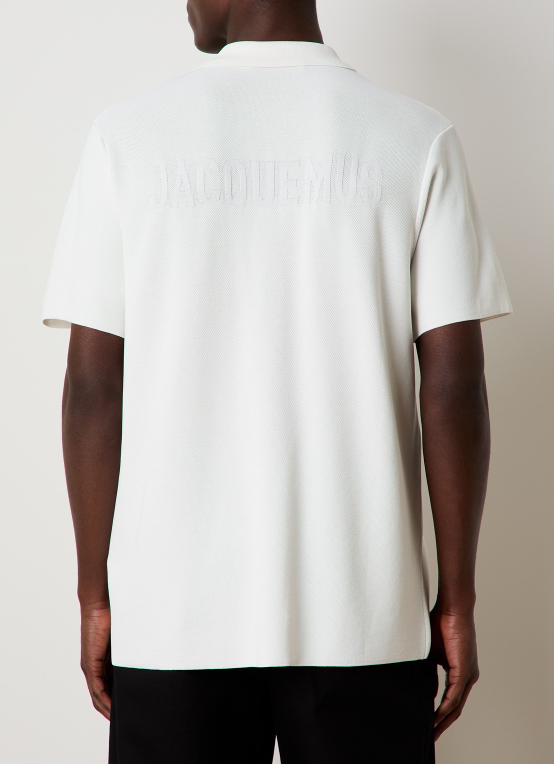 Jacquemus Regular fit polo met structuur - achterkant 5 gebroken wit