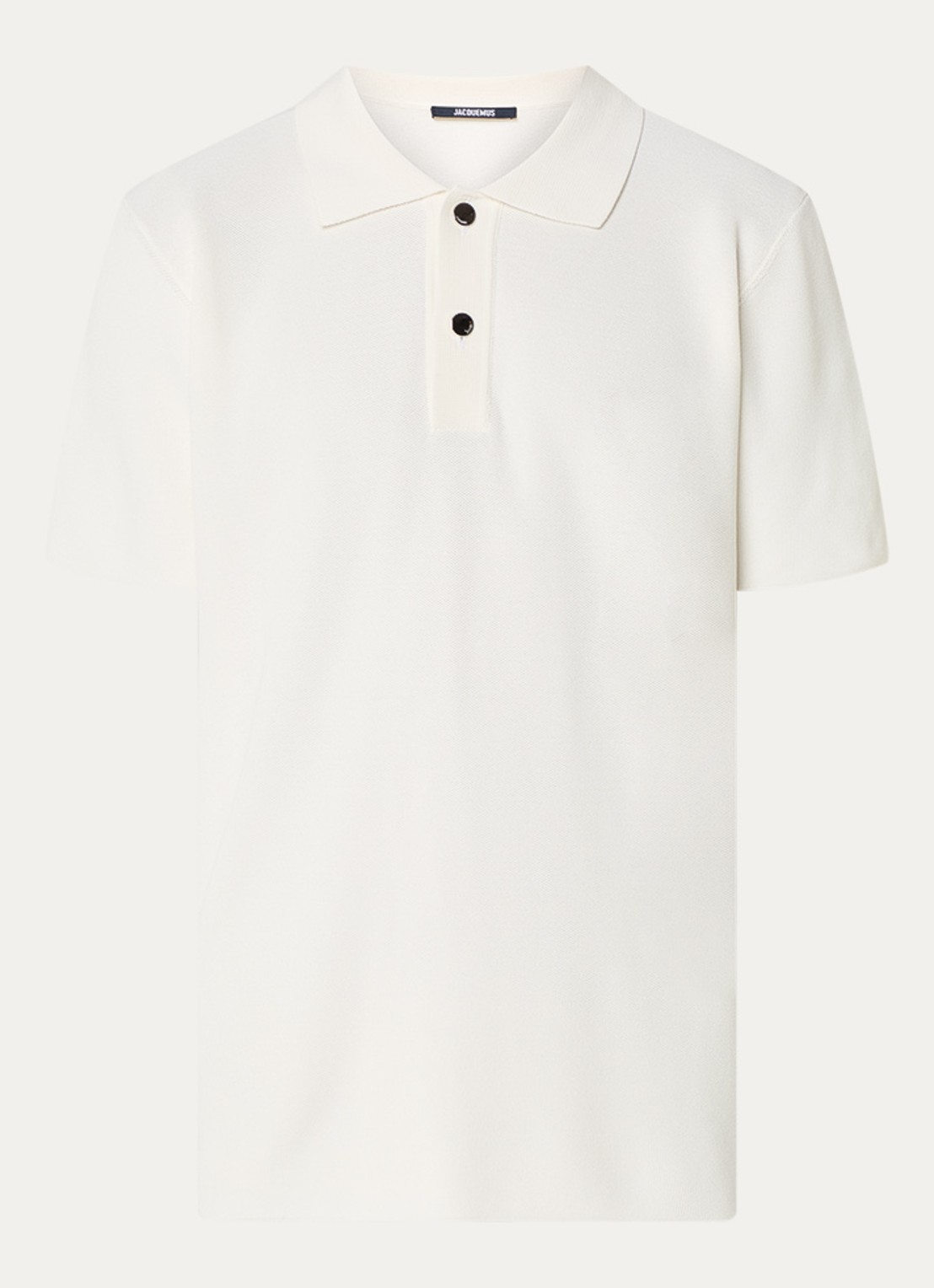 Jacquemus Regular fit polo met structuur - voorkant gebroken wit