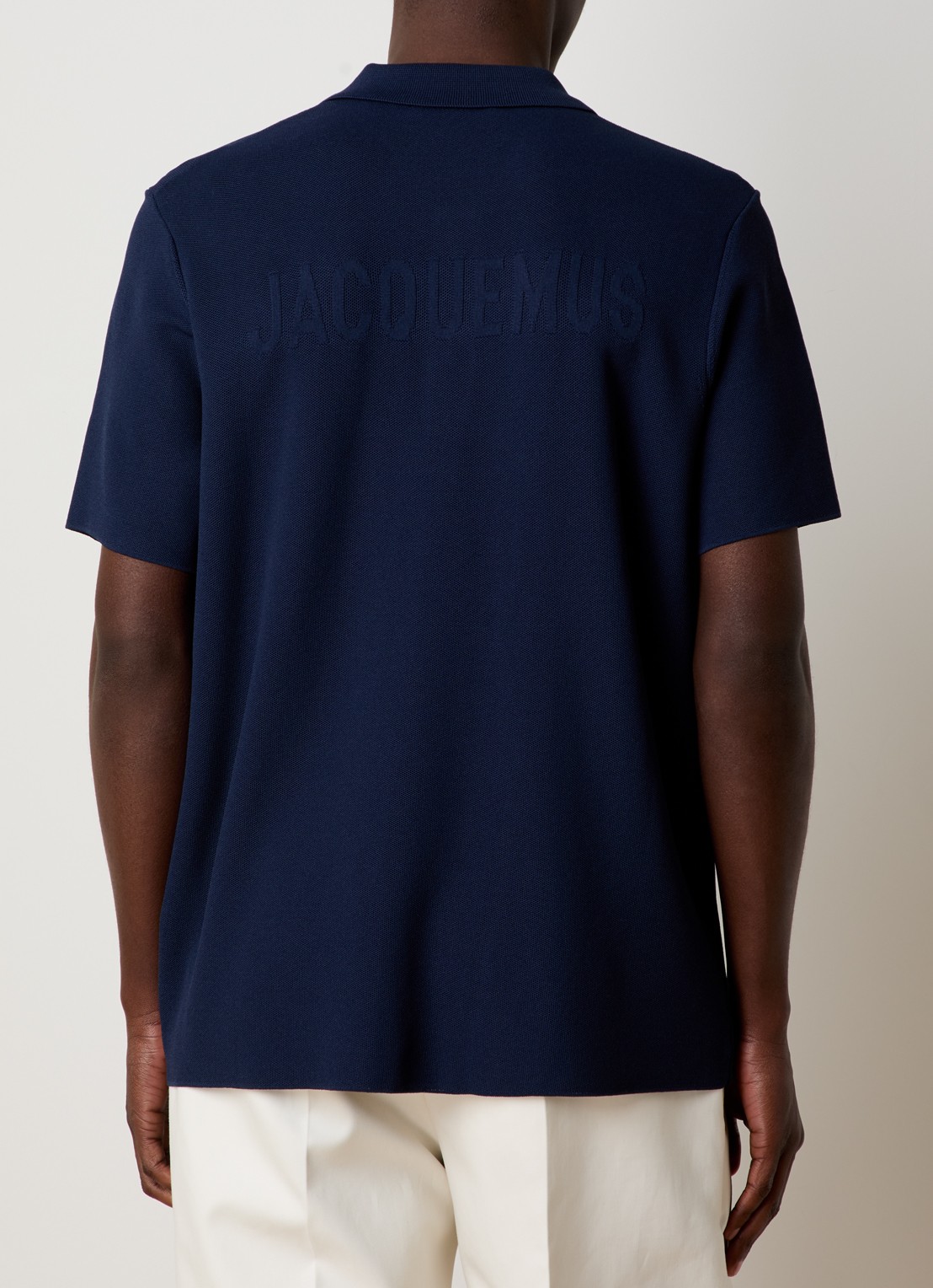 Jacquemus Regular fit polo met structuur - achterkant 5 donkerblauw