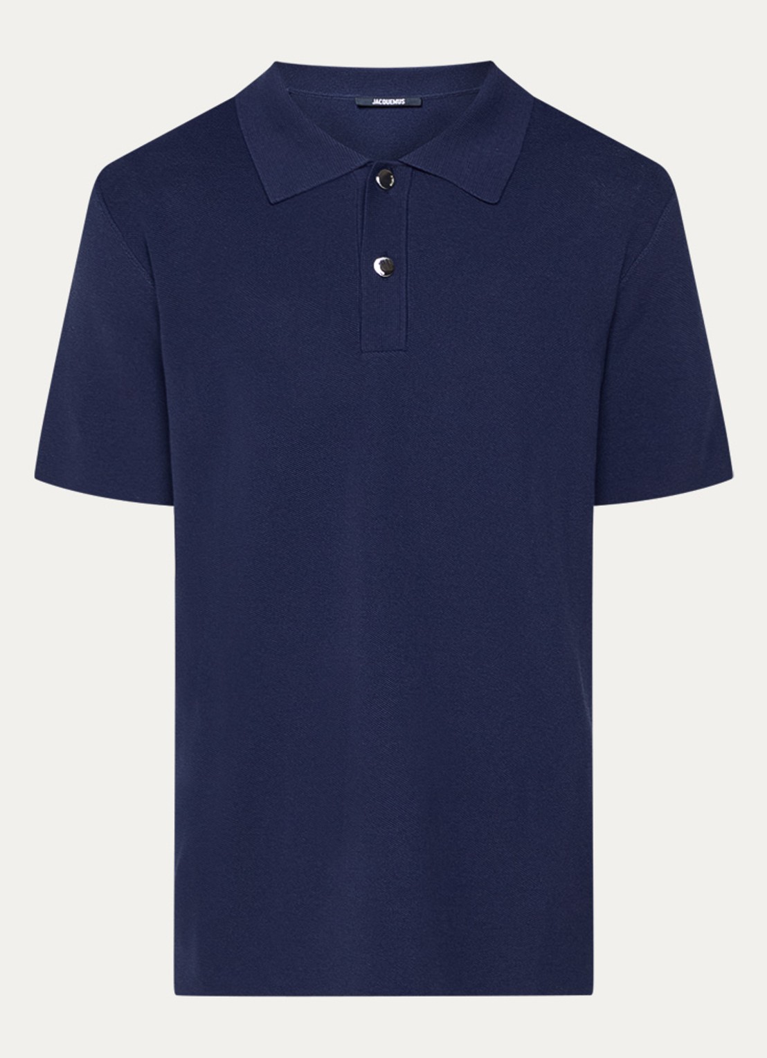 Jacquemus Regular fit polo met structuur - voorkant donkerblauw