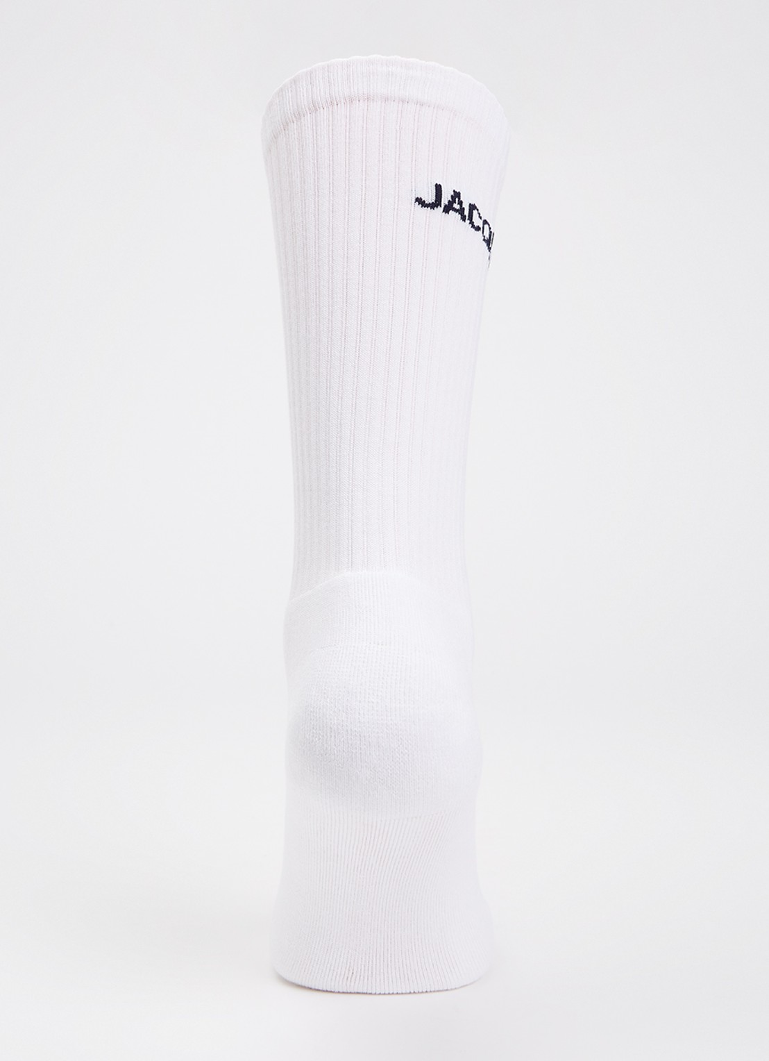 Jacquemus Ribgebreide sokken in katoenblend met logo - voorkant 2 wit