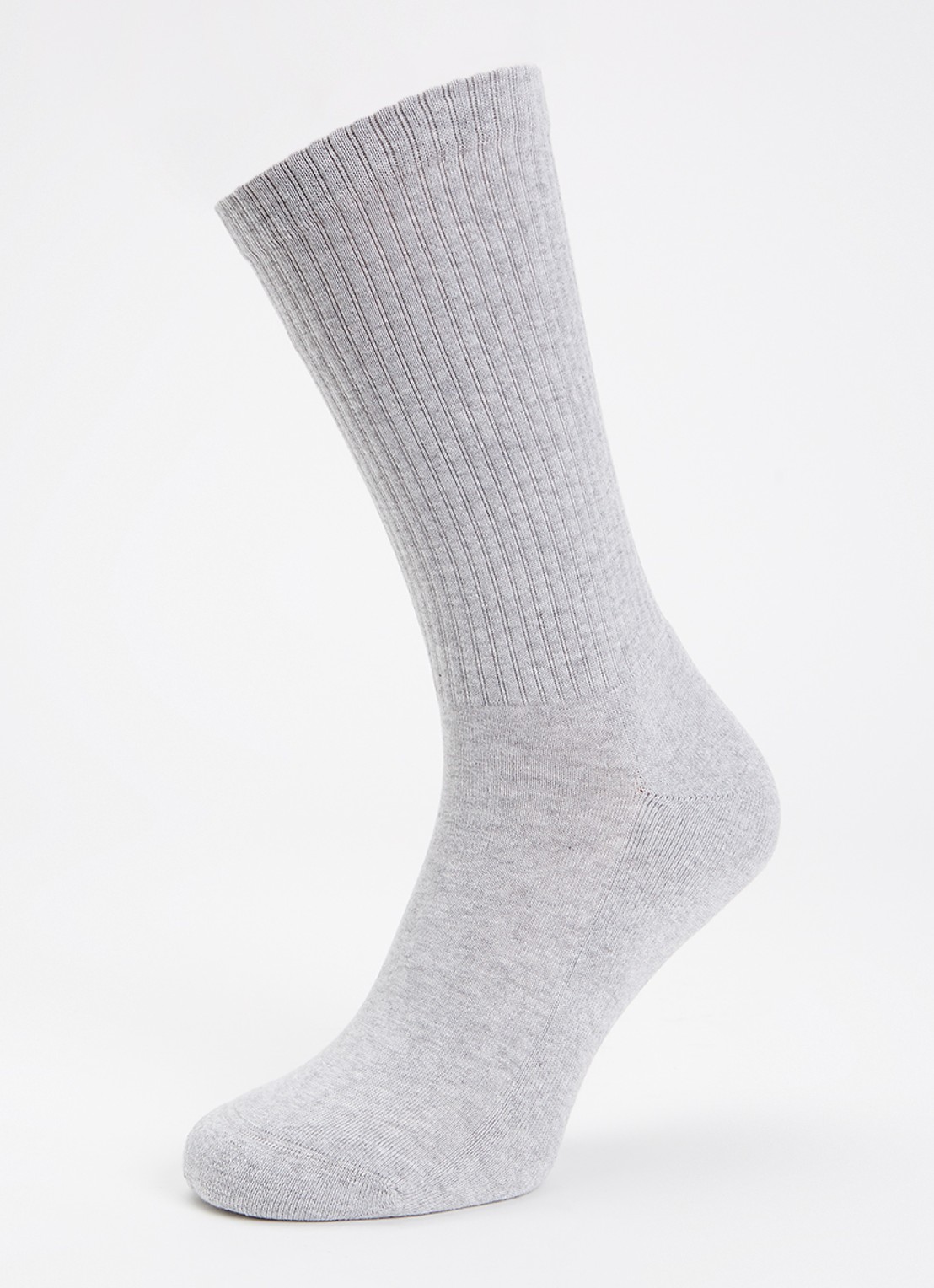 Jacquemus Ribgebreide sokken in katoenblend met logo - detail grijs