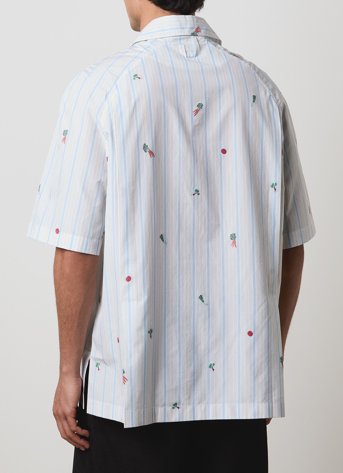 Jacquemus Romarin regular fit overhemd met streepprint - achterkant 5 lichtblauw