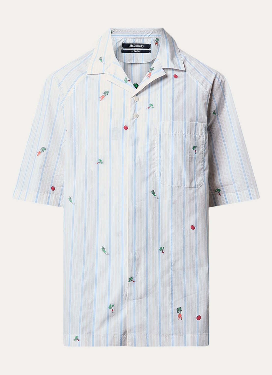 Jacquemus Romarin regular fit overhemd met streepprint - voorkant 3 lichtblauw
