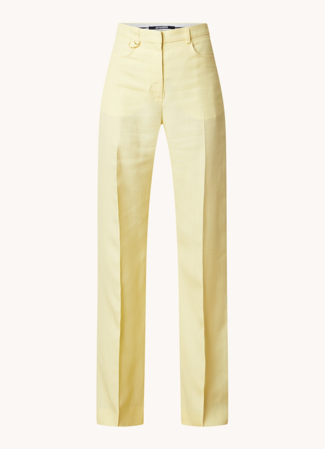 Jacquemus Sauge high waist flared fit pantalon met steekzakken - voorkant lichtgeel