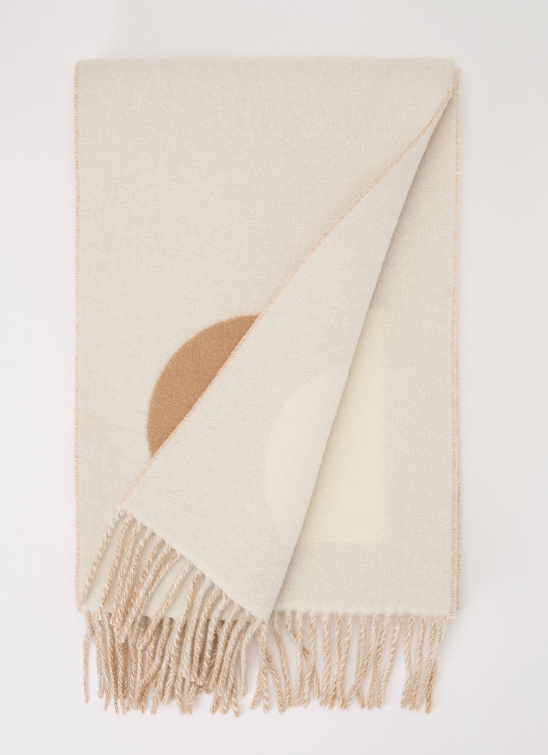 Jacquemus Sjaal van scheerwol met logoprint 30  x 190 cm - voorkant 3 beige