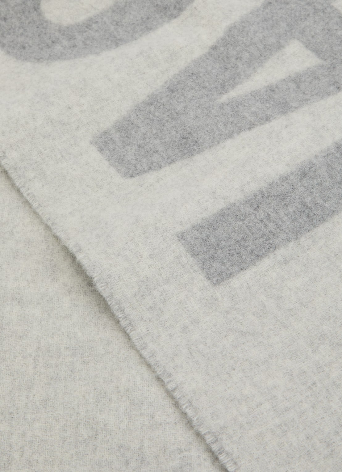 Jacquemus Sjaal van wol met logoprint 200 x 35 cm - detail grijs