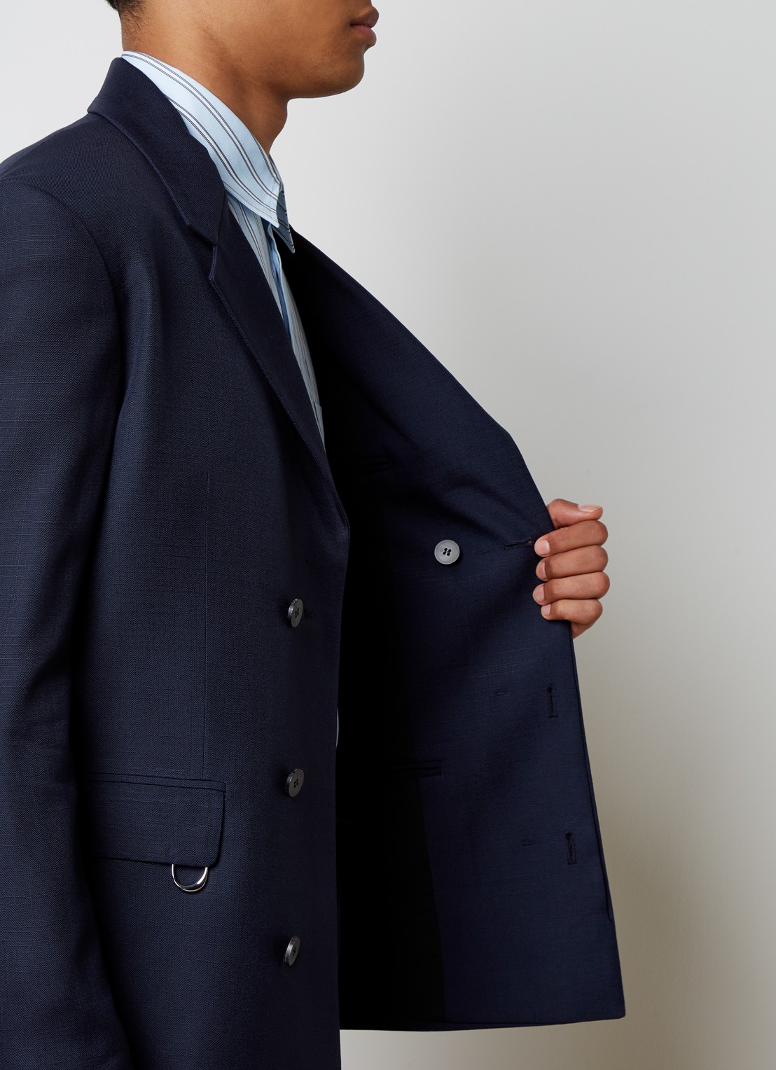 Jacquemus Slim fit colbert met klepzakken - detail 5 donkerblauw