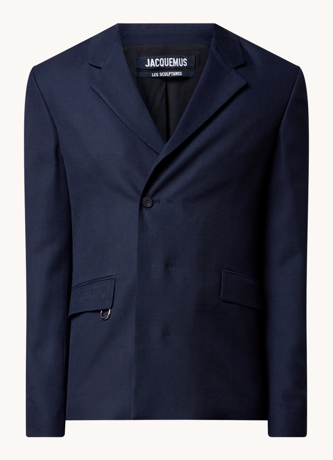 Jacquemus Slim fit colbert met klepzakken - voorkant donkerblauw