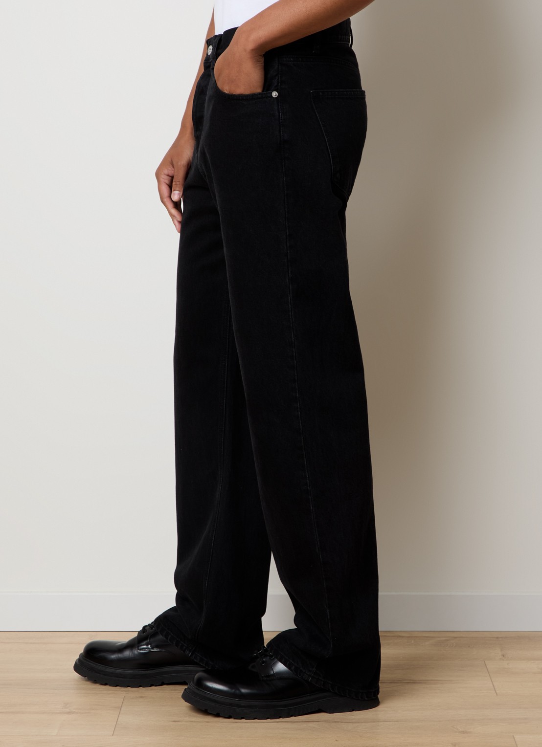 Jacquemus Straight leg jeans met gekleurde wassing - detail 5 zwart