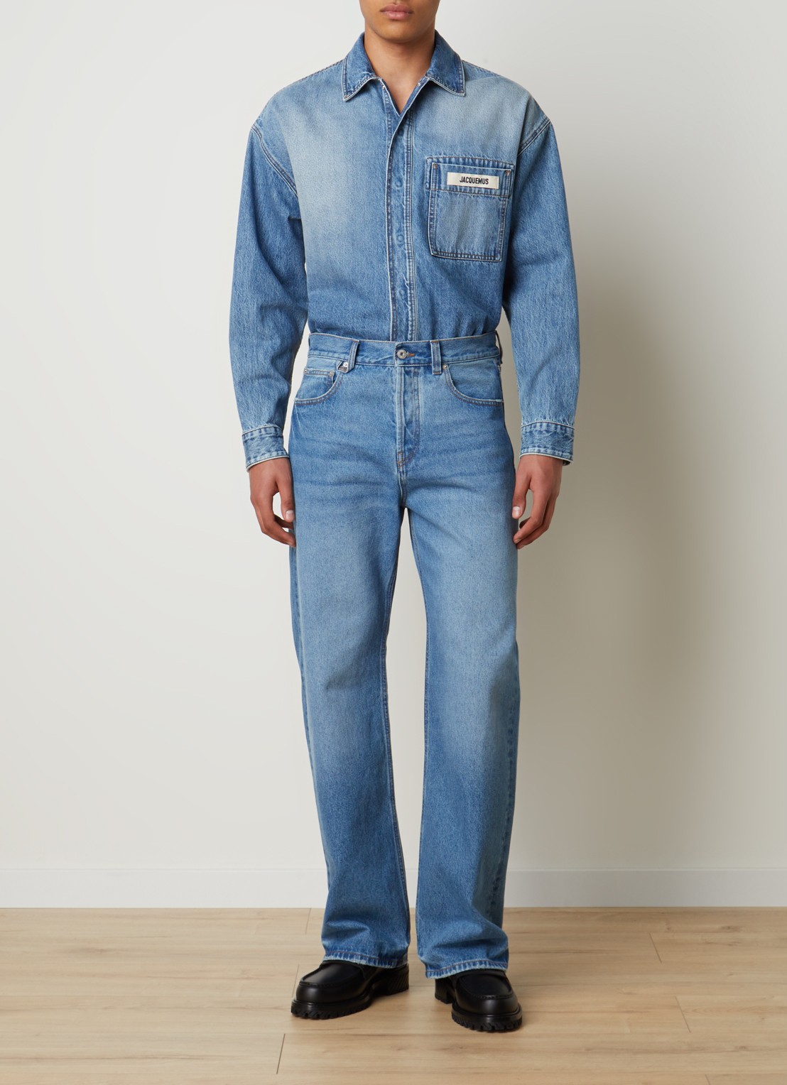 Jacquemus Straight leg jeans met steekzakken - voorkant 6 indigo