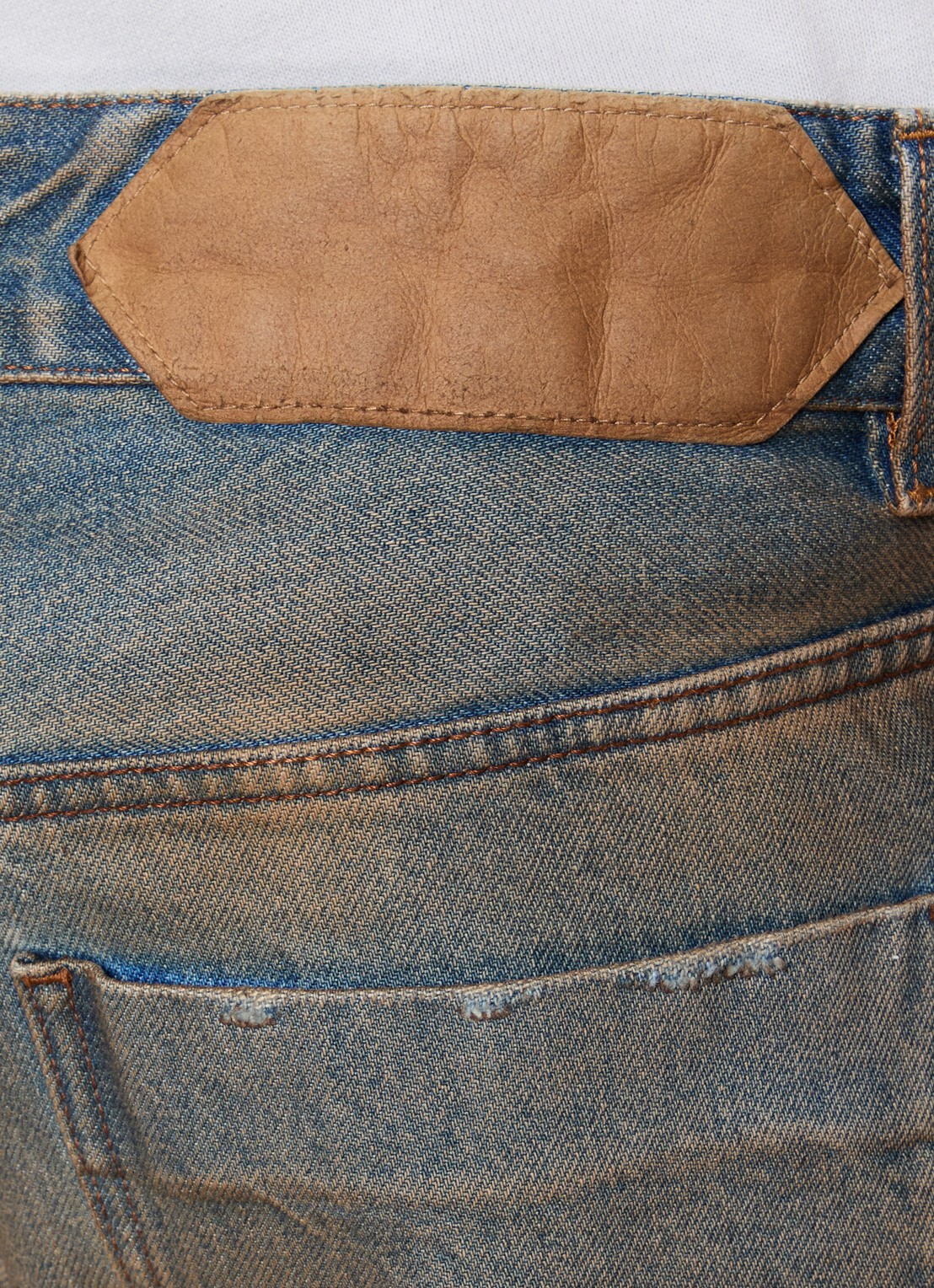 Jacquemus Straight leg jeans met verwassen afwerking - detail 6 beige