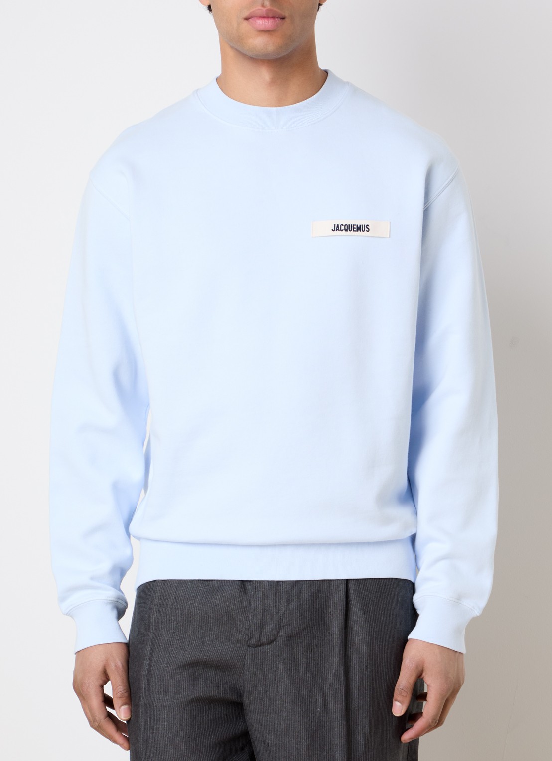 Jacquemus Sweater met logo - detail 2 lichtblauw