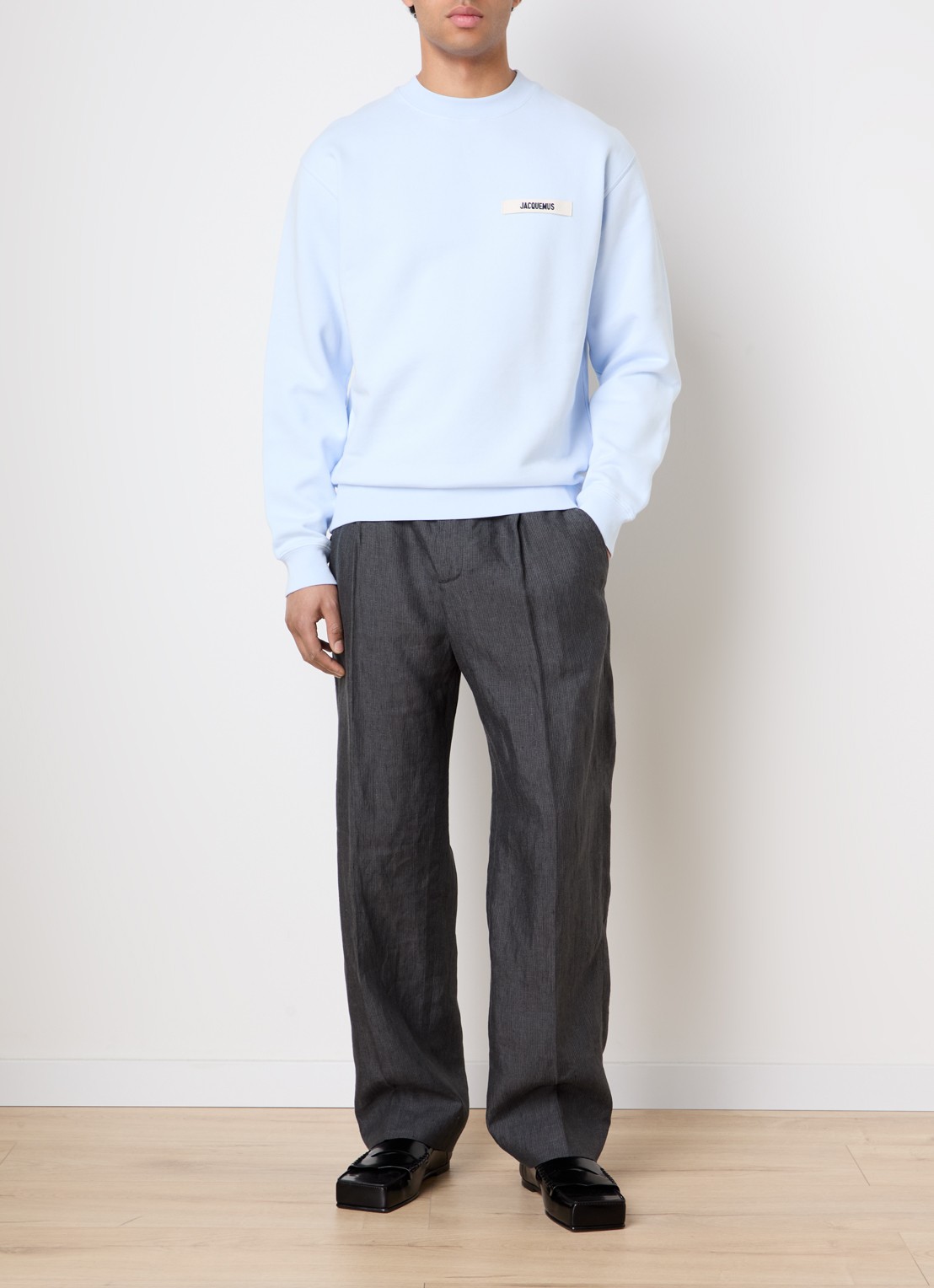 Jacquemus Sweater met logo - voorkant 5 lichtblauw