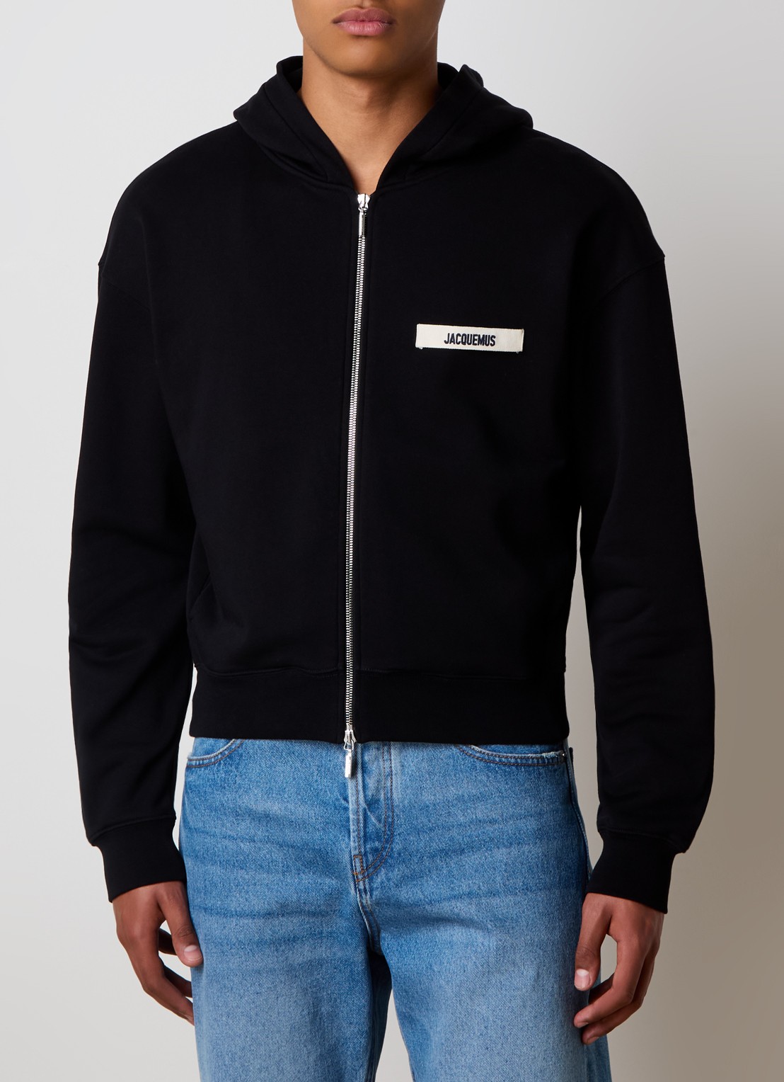 Jacquemus Sweatvest met logo - detail zwart