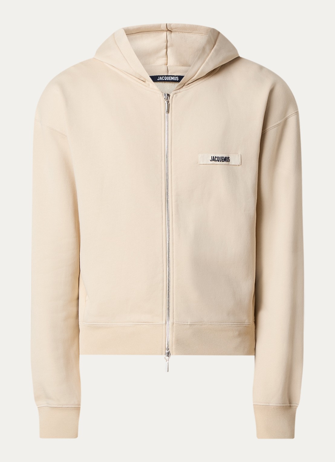Jacquemus Sweatvest met logo - voorkant beige