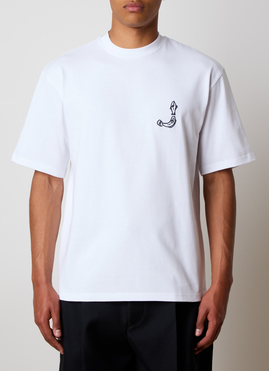 Jacquemus T-shirt met logo- en backprint - achterkant 3 wit
